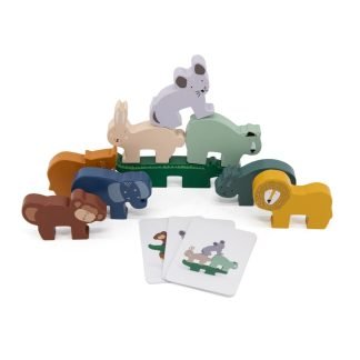 Jogo p/ Empilhar de Animais - Madeira